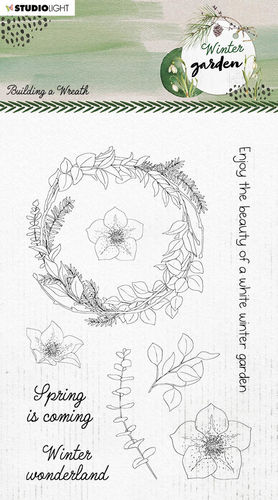 Studio Light Winter Garden Leimasetti - Building a Wreath (STAMP159)