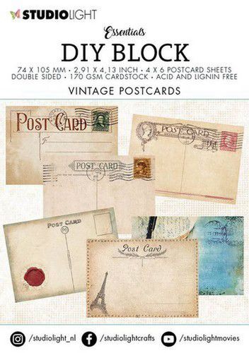 Studio Light DIY Block mini - Vintage Postcards (MC02)